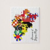 Belgian Provinces Flags Map, België, Educational Legpuzzel (Verticaal)