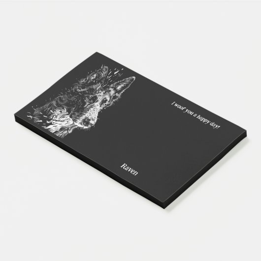 Belgian Sheepdog Abstract Art Hondennaam Post-it® Notes (Schuin)