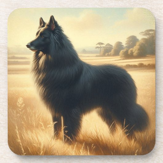 Belgian Sheepdog Bier Onderzetter (Voorkant)