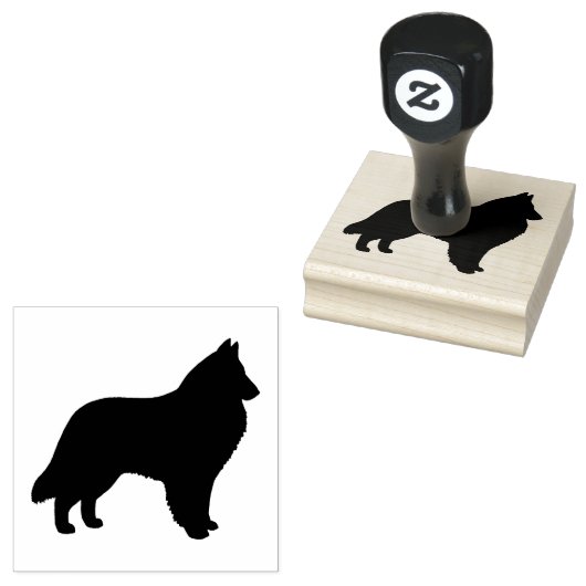 Belgian Sheepdog Hondenras Silhouette Rubberstempel (Gestempeld)