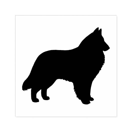 Belgian Sheepdog Hondenras Silhouette Rubberstempel (Afrduk)