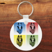 Belgian Sheepdog Pop Art Sleutelhanger (Voorkant)