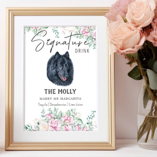 Belgian Sheepdog Signature Drink teken Poster