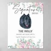 Belgian Sheepdog Signature Drink teken Poster (Voorkant)