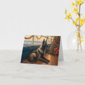 Belgian Shepherd Christmas Cruise: Pawsome Holiday Kaart (Gele Bloem)