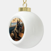 Belgian Shepherd Christmas Cruise: Pawsome Holiday Keramische Bal Ornament (Rechts)