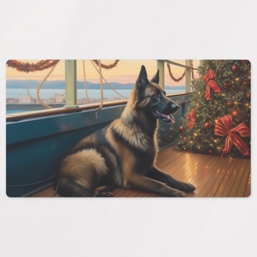Belgian Shepherd Christmas Cruise: Pawsome Holiday Labels (Design 1)