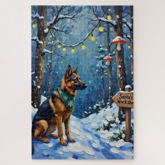 Belgian Shepherd Christmas Enchanted Forest Legpuzzel (Verticaal)