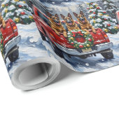 Belgian Shepherd Christmas Red Truck Holiday Cadeaupapier (Rol Hoek)