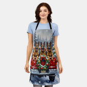 Belgian Shepherd Christmas Red Truck Holiday Schort (Gedragen)