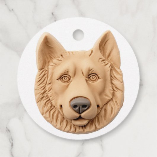 Belgian Shepherd Dog 3D geïnspireerd Bedankjes Labels (Achterkant)