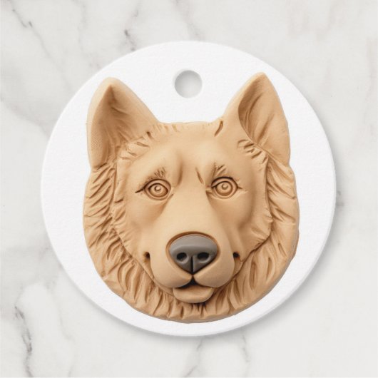 Belgian Shepherd Dog 3D geïnspireerd Bedankjes Labels (Voorkant)