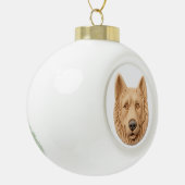 Belgian Shepherd Dog 3D geïnspireerd Keramische Bal Ornament (Links)