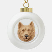 Belgian Shepherd Dog 3D geïnspireerd Keramische Bal Ornament (Voorkant)