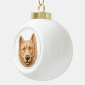 Belgian Shepherd Dog 3D geïnspireerd Keramische Bal Ornament (Rechts)
