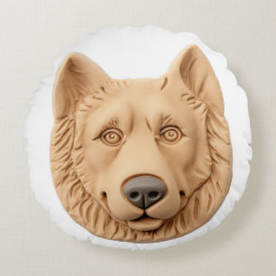 Belgian Shepherd Dog 3D geïnspireerd Rond Kussen