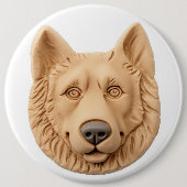 Belgian Shepherd Dog 3D geïnspireerd Ronde Button 6,0 Cm (Voorkant)