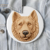 Belgian Shepherd Dog 3D geïnspireerd Ronde Button 6,0 Cm (In situ)