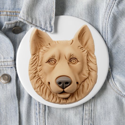 Belgian Shepherd Dog 3D geïnspireerd Ronde Button 6,0 Cm (In situ)