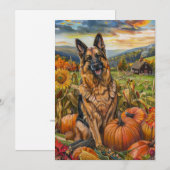 Belgian Shepherd Dog Autumn Harvest Thanksgiving Feestdagenkaart (Voorkant / Achterkant)