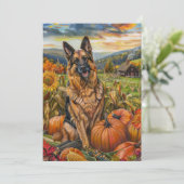 Belgian Shepherd Dog Autumn Harvest Thanksgiving Feestdagenkaart (Staand voorkant)
