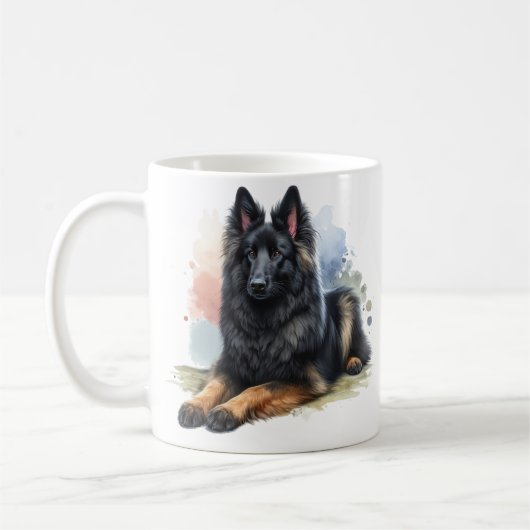 Belgian Shepherd Dog in Waterverf Koffiemok (Links)