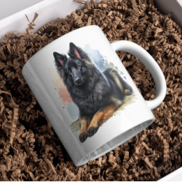 Belgian Shepherd Dog in Waterverf Koffiemok