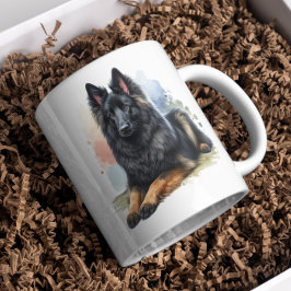 Belgian Shepherd Dog in Waterverf Koffiemok