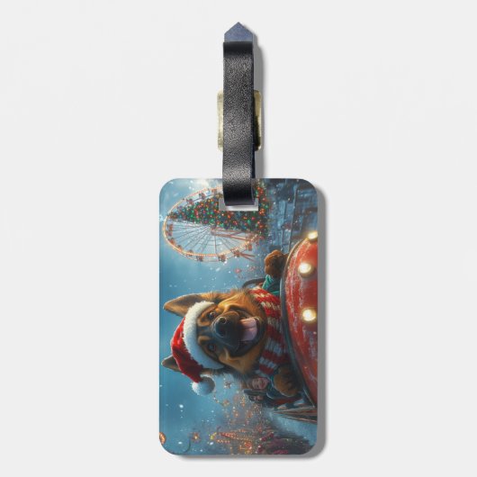 Belgian Shepherd Dog Roller Onderzetter Kerst Bagagelabel (Achterkant verticaal)