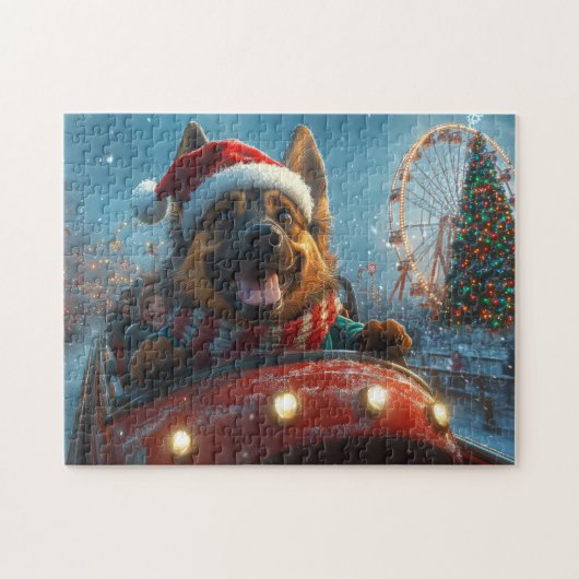 Belgian Shepherd Dog Roller Onderzetter Kerst Legpuzzel (Horizontaal)