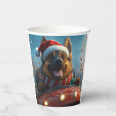 Belgian Shepherd Dog Roller Onderzetter Kerst Papieren Bekers (Achterkant)