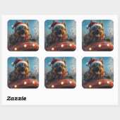 Belgian Shepherd Dog Roller Onderzetter Kerst Vierkante Sticker (Vel)