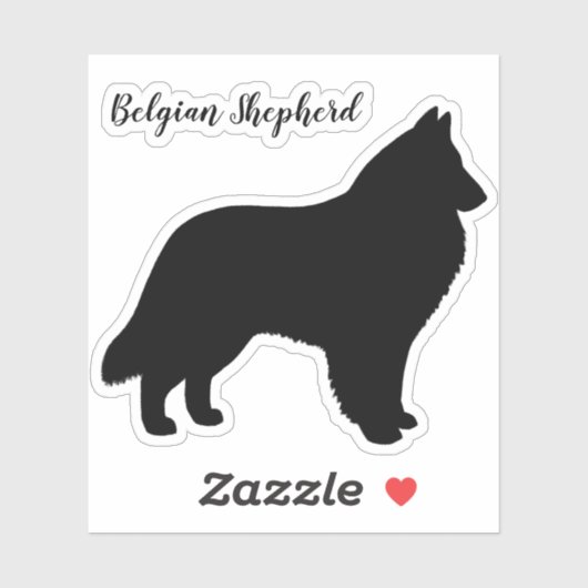 Belgian Shepherd Dog Silhouette Sticker (Vel)