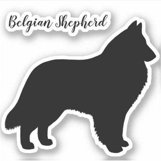 Belgian Shepherd Dog Silhouette Sticker (Voorkant)