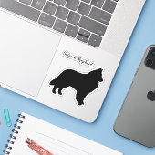 Belgian Shepherd Dog Silhouette Sticker (Laptop met iPhone)