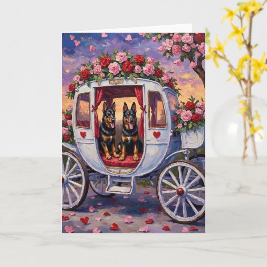 Belgian Shepherd Dog Valentine's Day Kaart (Gele Bloem)