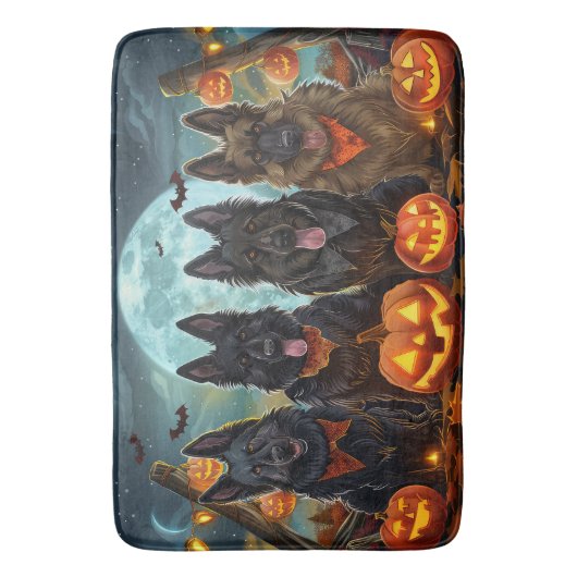 Belgian Shepherd Halloween Spooky Badmat (Voorkant Verticaal)