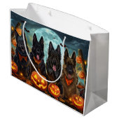 Belgian Shepherd Halloween Spooky Groot Cadeauzakje (Achterkant Gekanteld)
