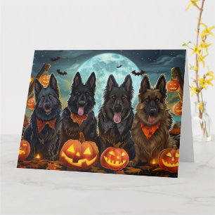 Belgian Shepherd Halloween Spooky Kaart