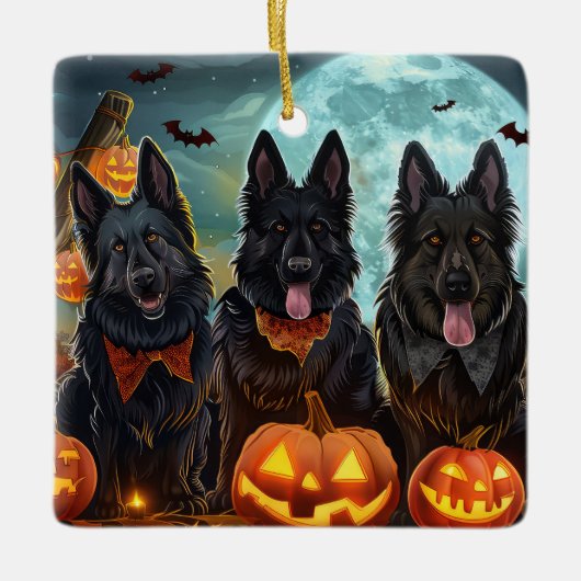 Belgian Shepherd Halloween Spooky Keramisch Ornament (Voorkant)