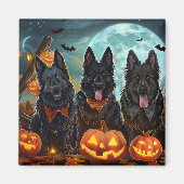 Belgian Shepherd Halloween Spooky Magneet (Voorkant)