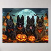 Belgian Shepherd Halloween Spooky Poster (Voorkant)