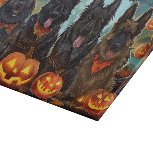 Belgian Shepherd Halloween Spooky Snijplank (Hoek)