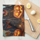 Belgian Shepherd Halloween Spooky Theedoek (Quarter Fold)