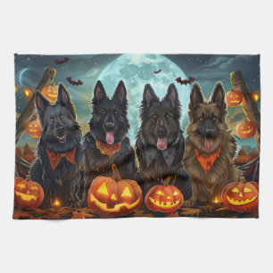 Belgian Shepherd Halloween Spooky Theedoek