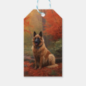 Belgian Shepherd in Autumn Leaves Herfst Inspire Cadeaulabel (Voorkant)