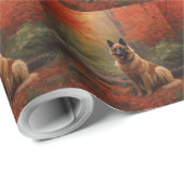 Belgian Shepherd in Autumn Leaves Herfst Inspire Cadeaupapier (Rol Hoek)