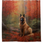 Belgian Shepherd in Autumn Leaves Herfst Inspire Douchegordijn (Voorkant)