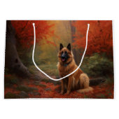 Belgian Shepherd in Autumn Leaves Herfst Inspire Groot Cadeauzakje (Voorkant)