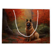 Belgian Shepherd in Autumn Leaves Herfst Inspire Groot Cadeauzakje (Achterkant)